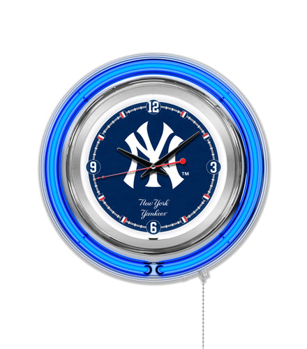 New York Yankees Double Neon Wall Clock - 15