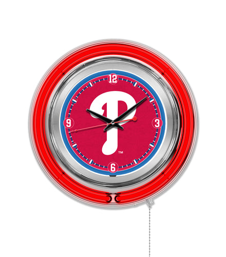 Philadelphia Phillies Double Neon Wall Clock - 15