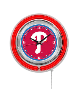 Philadelphia Phillies Double Neon Wall Clock - 15"