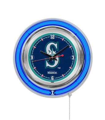 Seattle Mariners Double Neon Wall Clock - 15