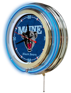 Maine Black Bears Double Neon Wall Clock - 15"