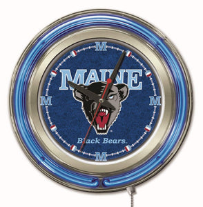 Maine Black Bears Double Neon Wall Clock - 15 "