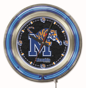 Memphis Tigers Double Neon Wall Clock - 15 "