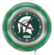 Michigan State Spartans Double Neon Wall Clock - 15 "