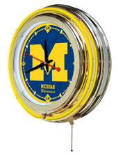 Michigan Wolverines Double Neon Wall Clock - 15"