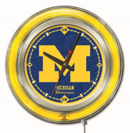 Michigan Wolverines Double Neon Wall Clock - 15 "