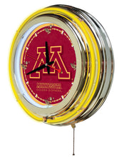 Minnesota Golden Gophers Double Neon Wall Clock - 15"