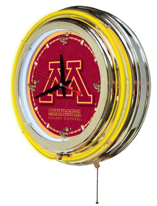 Minnesota Golden Gophers Double Neon Wall Clock - 15"