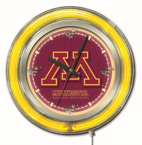 Minnesota Golden Gophers Double Neon Wall Clock - 15 