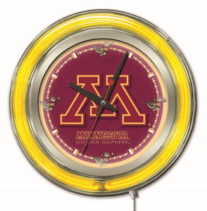 Minnesota Golden Gophers Double Neon Wall Clock - 15 "