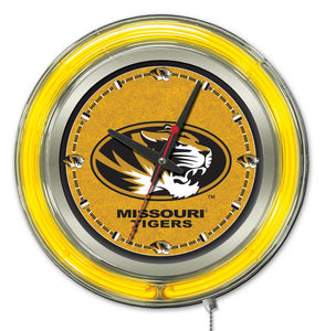 Missouri Tigers Double Neon Wall Clock - 15 "