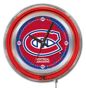 Montreal Canadiens Double Neon Wall Clock - 15 "