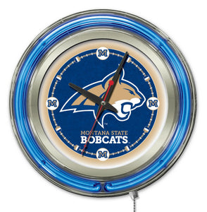 Montana State  Bobcats Double Neon Wall Clock - 15 "