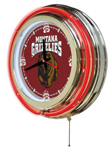 Montana Grizzlies Double Neon Wall Clock - 15"