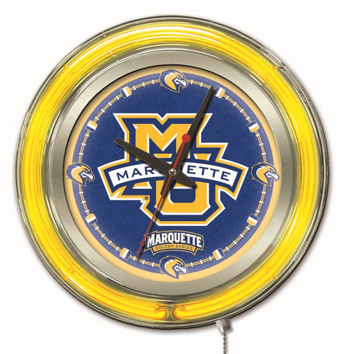 Marquette Golden Eagles Double Neon Wall Clock - 15 