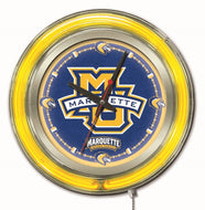 Marquette Golden Eagles Double Neon Wall Clock - 15 "