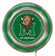 Marshall Thundering Herd Double Neon Wall Clock - 15 "