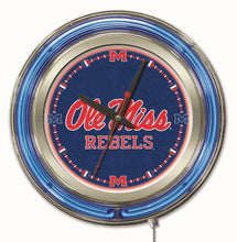 Ole Miss Rebels Double Neon Wall Clock - 15 "