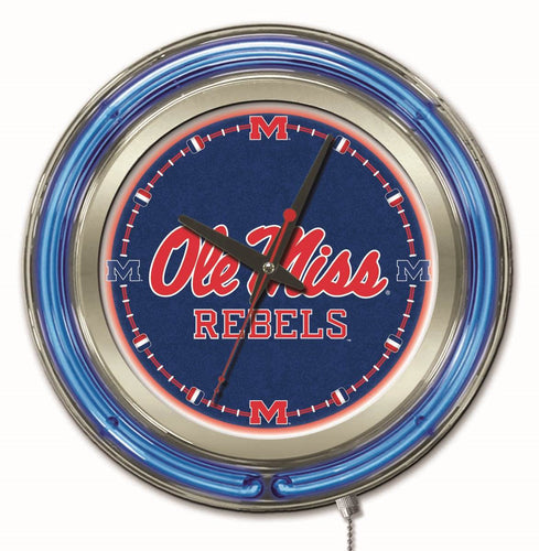 Ole Miss Rebels Double Neon Wall Clock - 15 