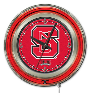 North Carolina State Wolfpack Double Neon Wall Clock - 15 "