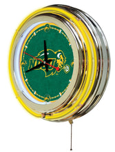 North Dakota State Bison Double Neon Wall Clock - 15"
