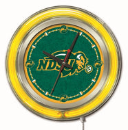 North Dakota State Bison Double Neon Wall Clock - 15 "