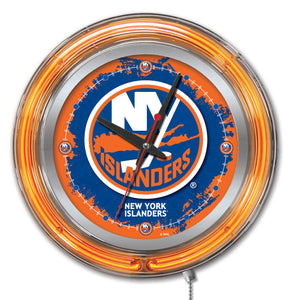 New York Islanders Double Neon Wall Clock - 15 "