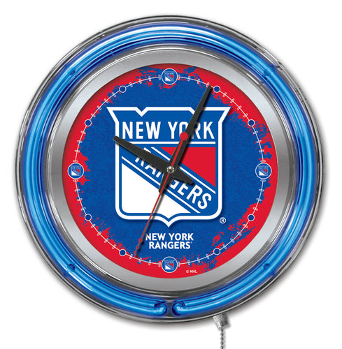 New York Rangers Double Neon Wall Clock - 15 