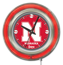 Nebraska Cornhuskers Double Neon Wall Clock - 15 "