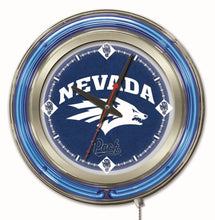 Nevada Wolfpack Double Neon Wall Clock - 15 "