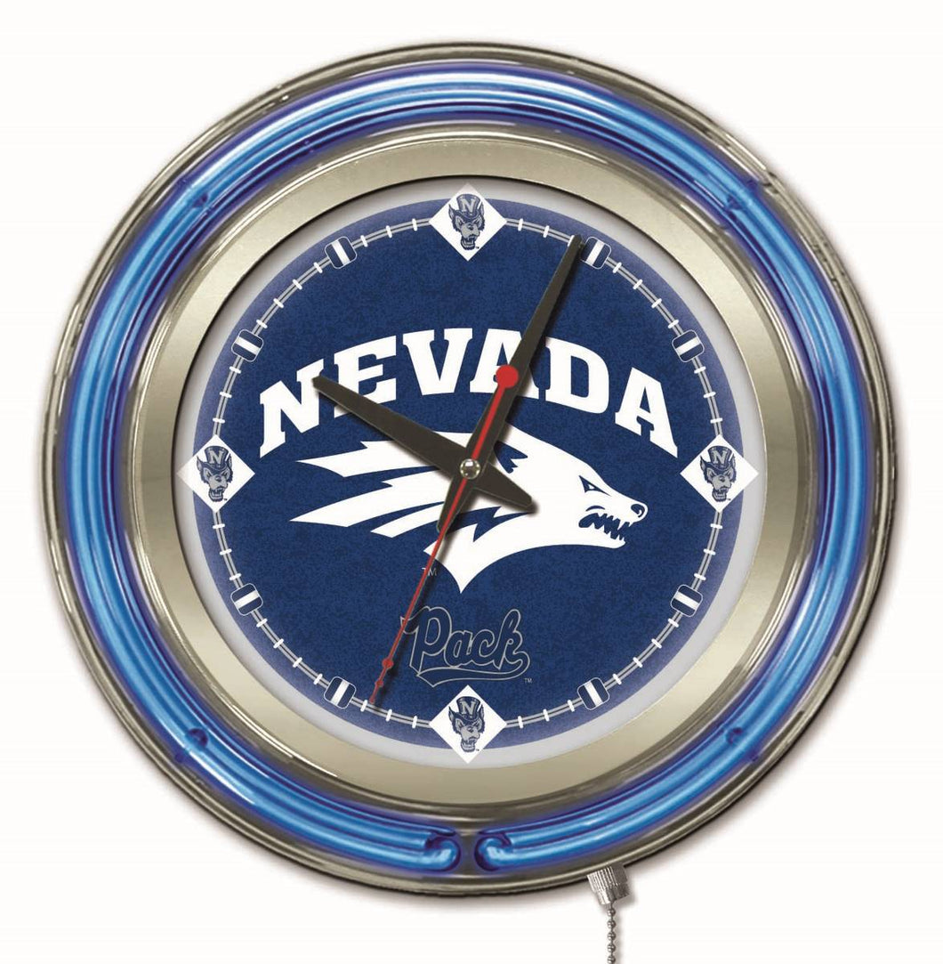 Nevada Wolfpack Double Neon Wall Clock - 15 