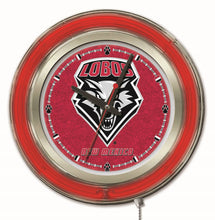 New Mexico Lobos Double Neon Wall Clock - 15 "