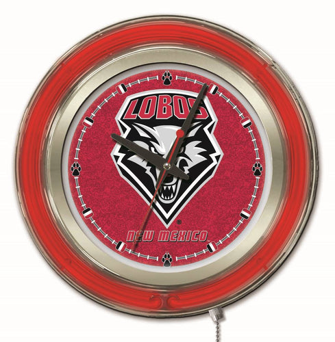 New Mexico Lobos Double Neon Wall Clock - 15 