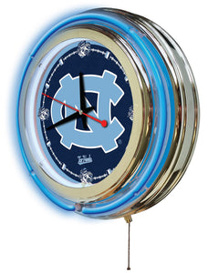 North Carolina Tar Heels Double Neon Wall Clock - 15"