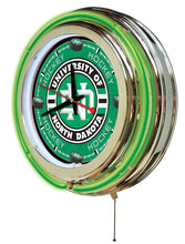 North Dakota War Hawks Hockey Double Neon Wall Clock - 15"