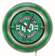 North Dakota War Hawks Hockey Double Neon Wall Clock - 15 "