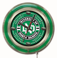 North Dakota War Hawks Hockey Double Neon Wall Clock - 15 "