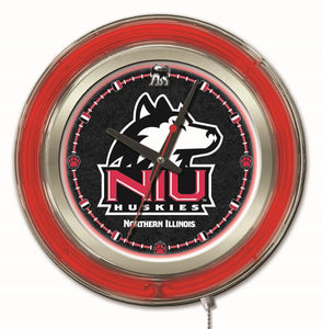 Northern Illinois Huskies Double Neon Wall Clock - 15 "
