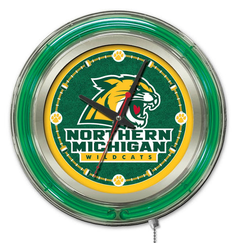 Northern Michigan Wildcats Double Neon Wall Clock - 15 