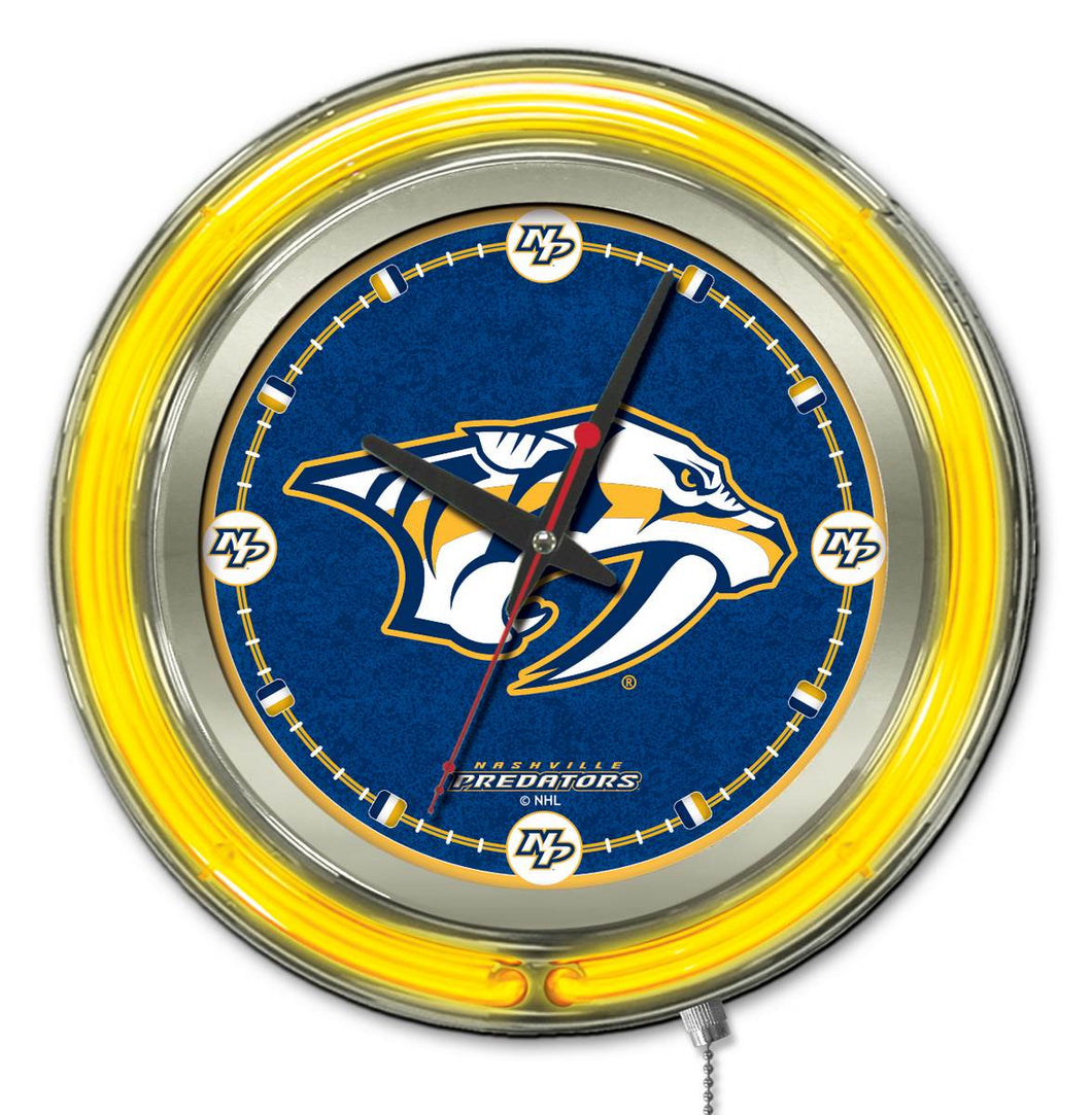 Nashville Predators Double Neon Wall Clock - 15 