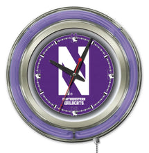 Northwestern Wildcats Double Neon Wall Clock - 15 "