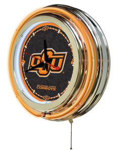 Oklahoma State Cowboys Double Neon Wall Clock - 15"