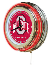 Ohio State Buckeyes Double Neon Wall Clock - 15"