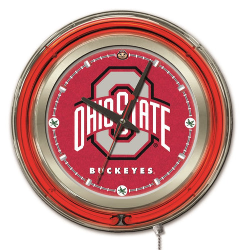 Ohio State Buckeyes Double Neon Wall Clock - 15 