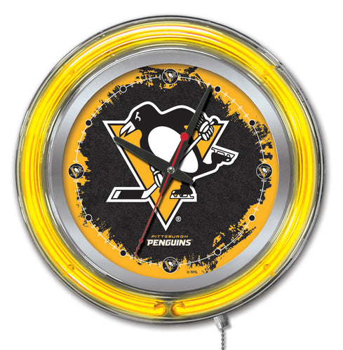 Pittsburgh Penguins Double Neon Wall Clock - 15 