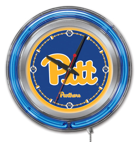 Pittsburgh Panthers Double Neon Wall Clock - 15 