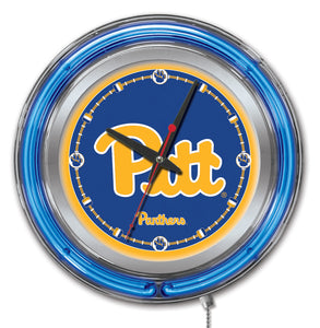 Pittsburgh Panthers Double Neon Wall Clock - 15 "