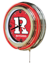 Rutgers Scarlet Knights Double Neon Wall Clock - 15"