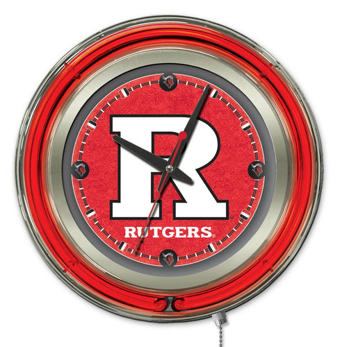 Rutgers Scarlet Knights Double Neon Wall Clock - 15 