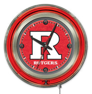 Rutgers Scarlet Knights Double Neon Wall Clock - 15 "